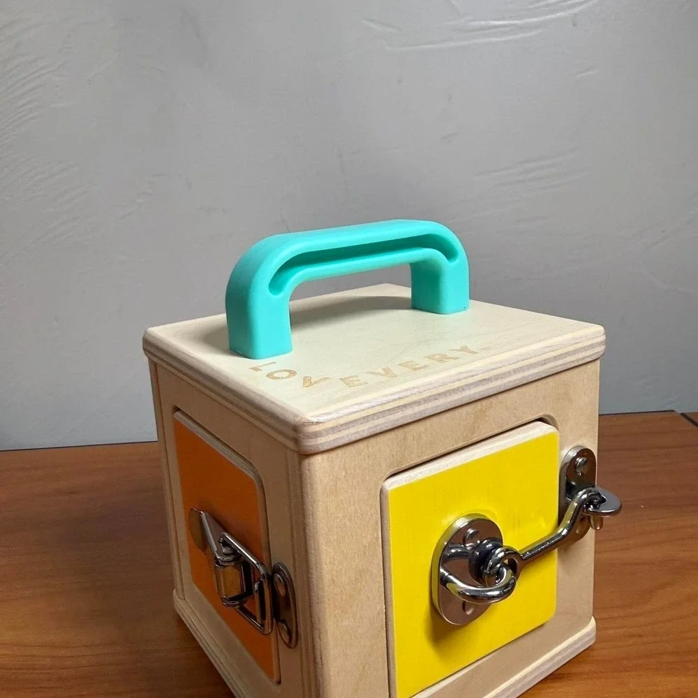 Lovevery Wooden Toy Box With Lock and Key Lockbox The Realist Kit